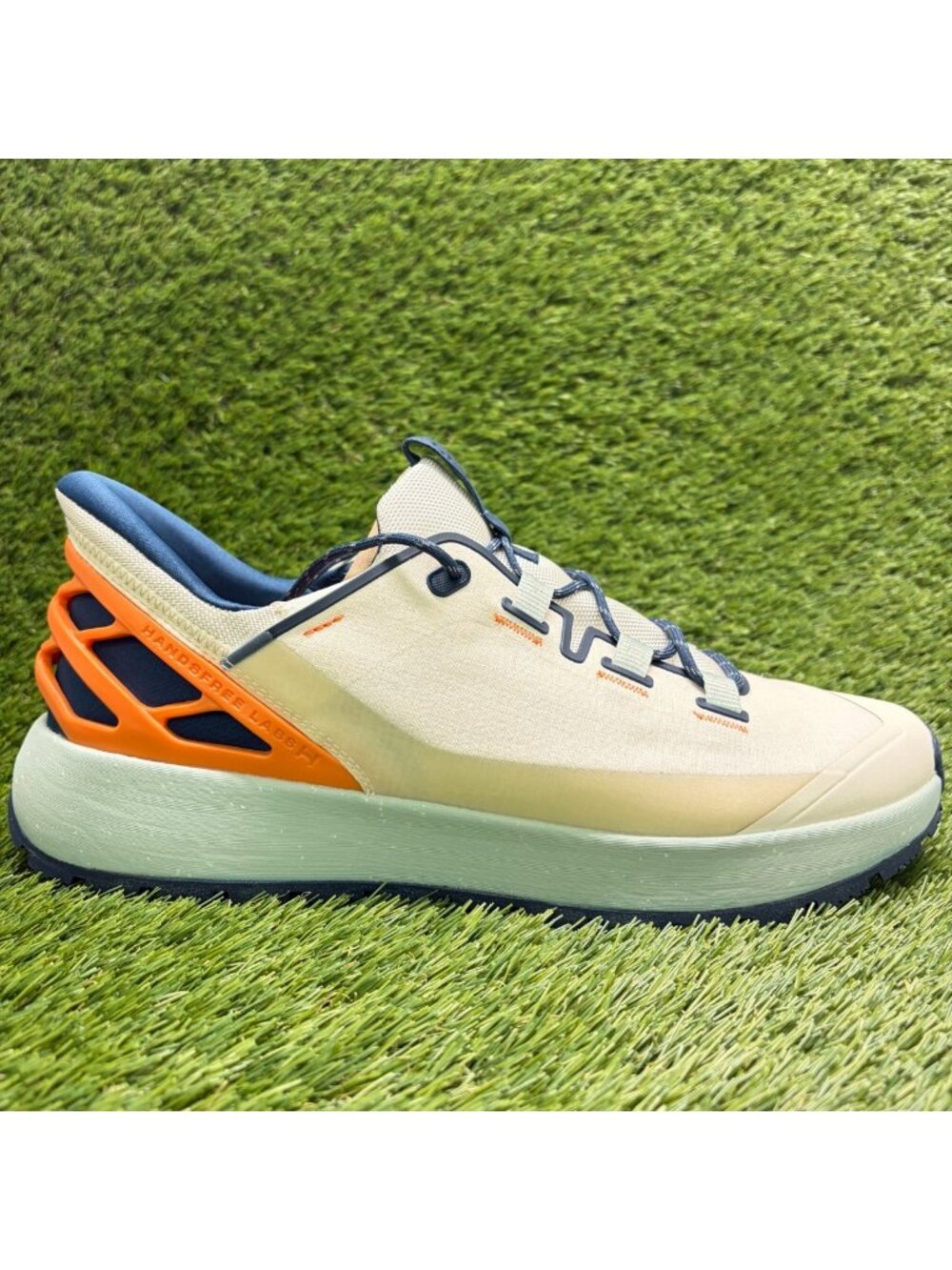 Kizik Wasatch Mens Size 13 Cream Orange Blue Athletic Hands Free Shoes Sneakers